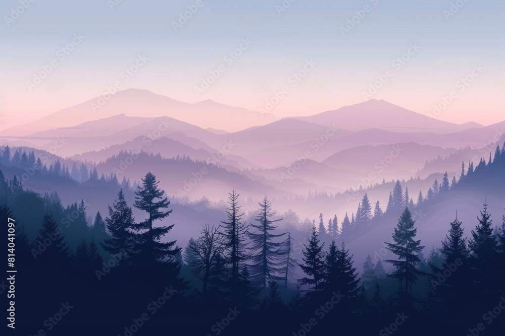 A scenic view of a mountain range with trees in the foreground. Ideal for nature and travel concepts A scenic view of a mountain range with trees in the foreground. Ideal for nature and travel concepts