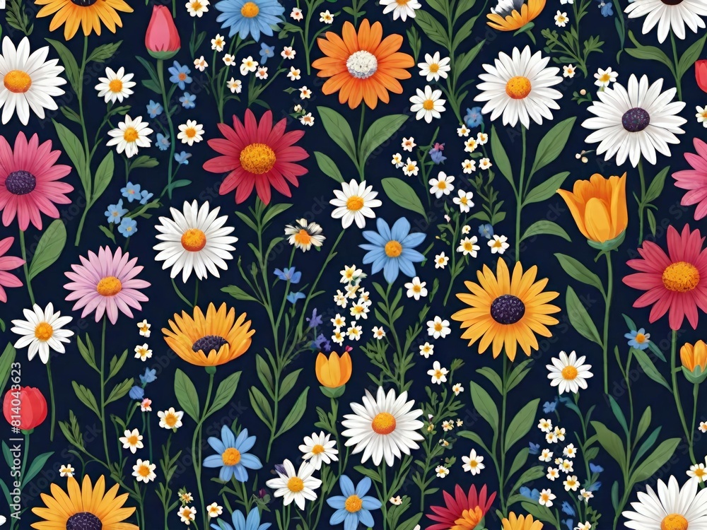 meadow floral pattern, Floral beauty meadow floral pattern, Floral beauty