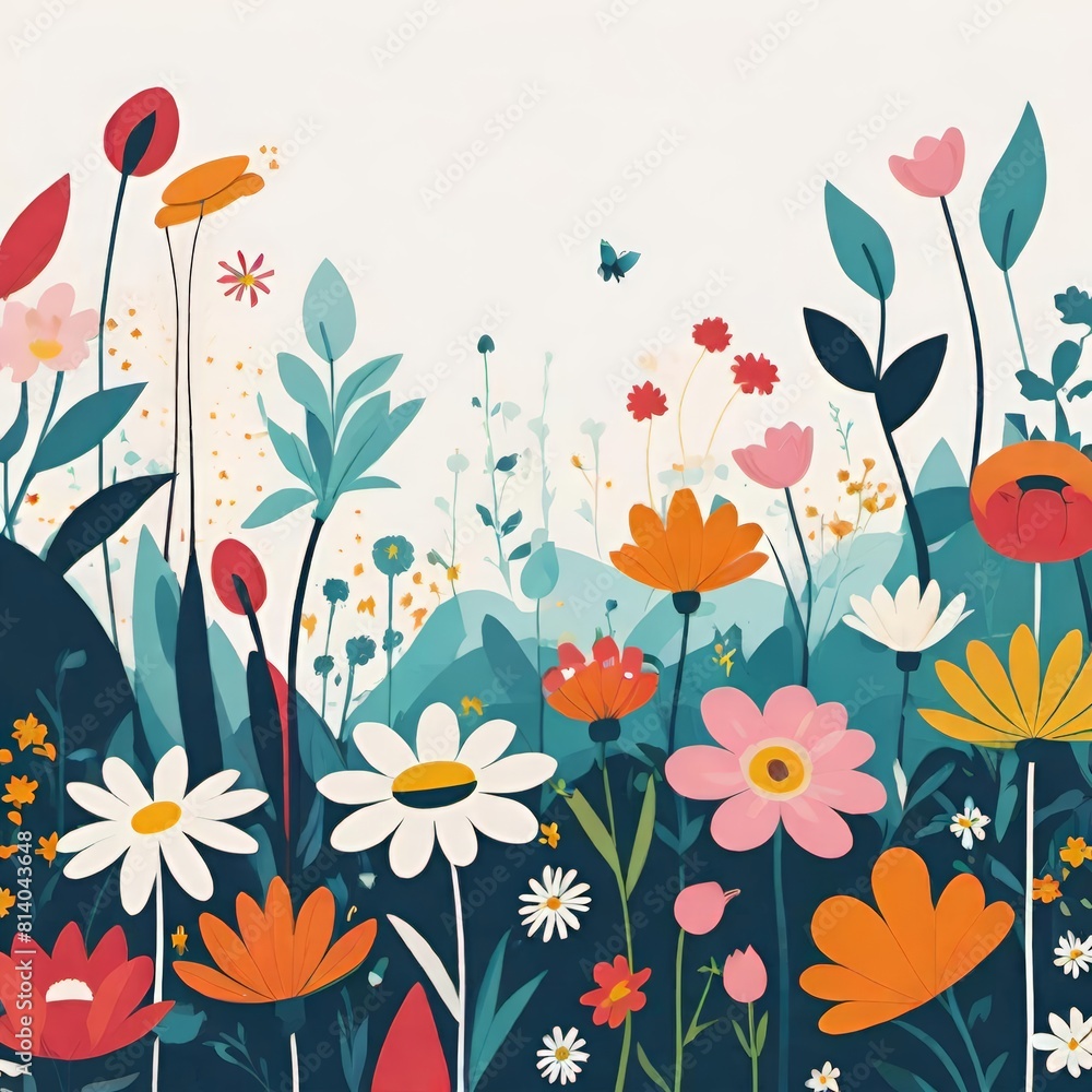 meadow floral pattern, Floral beauty meadow floral pattern, Floral beauty