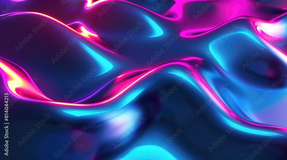 Blue and purple wave with neon lights Blue and purple wave with neon lights