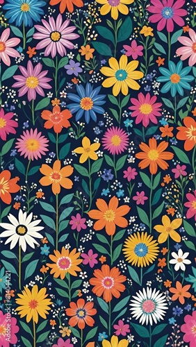 Wallpaper Mural meadow floral pattern, Floral beauty Torontodigital.ca