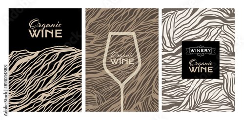 Cover templates with hand drawn strain texture background. Vector illustration