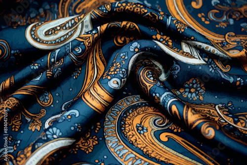 Background texture, Fabric blue paisley. Designed for Fabric-Quilt, this soft double napped flannel is perfect for quilting, apparel, and home accents.  photo