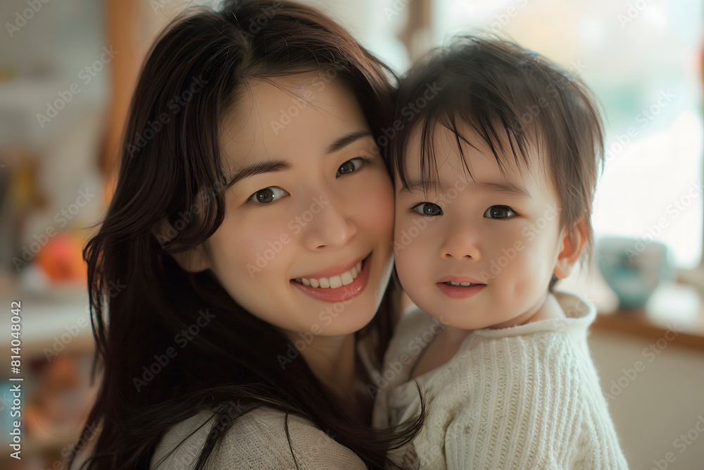enchanting moment Asian mother and her beloved child sharing laughter and joy, evoking feelings of warmth and connection, ideal for family-centric advertisements, family values,psychological materials enchanting moment Asian mother and her beloved child sharing laughter and joy, evoking feelings of warmth and connection, ideal for family-centric advertisements, family values,psychological materials