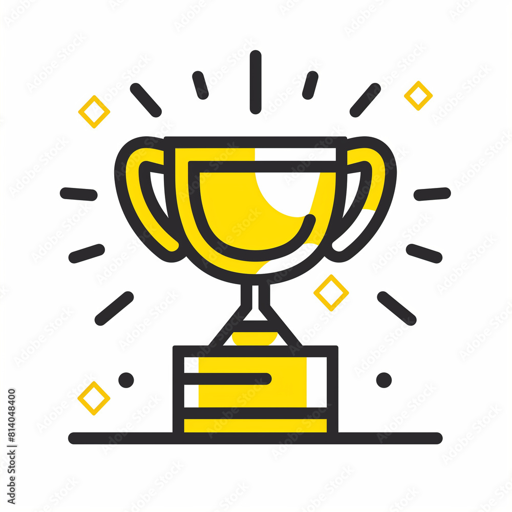 Rewarding Success: Linear Icon with a Trophy Honoring Achievements Rewarding Success: Linear Icon with a Trophy Honoring Achievements
