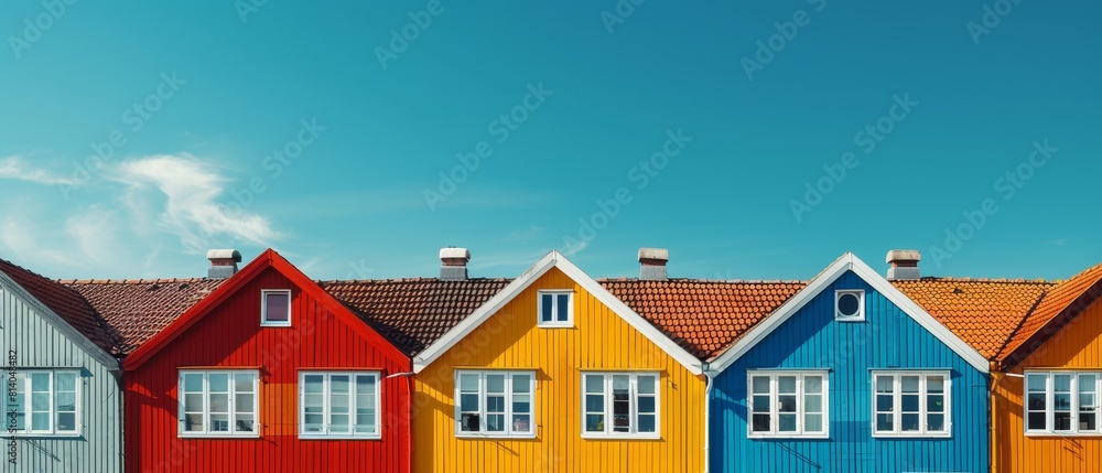 Newly constructed houses on a recently developed residential area Newly constructed houses on a recently developed residential area