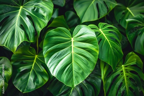 Tropical Foliage Abound in Vibrant Leaf Pattern photo