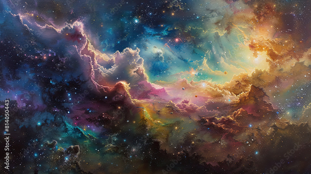 Obraz premium Cosmic Canvas Exploring the Galactic Odyssey