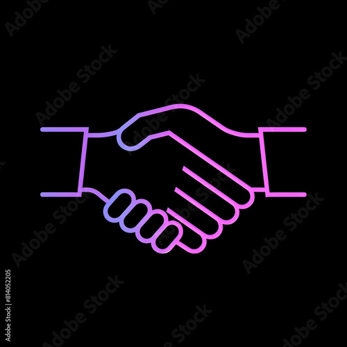 Partnerships Solidified: Linear Icon with a Handshake Sealing Deals