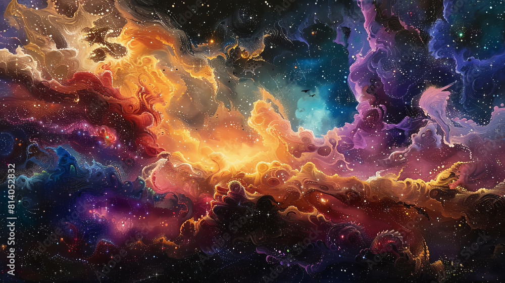 Obraz premium Infinite Brushstrokes A Cosmic Painting