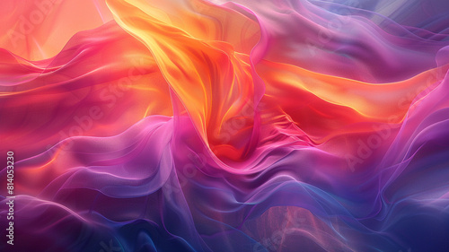 An abstract background featuring vibrant gradients and fluid forms, resembling a digital artwork brought to life through the lens of a high-definition camera, offering a captivating visual experience.