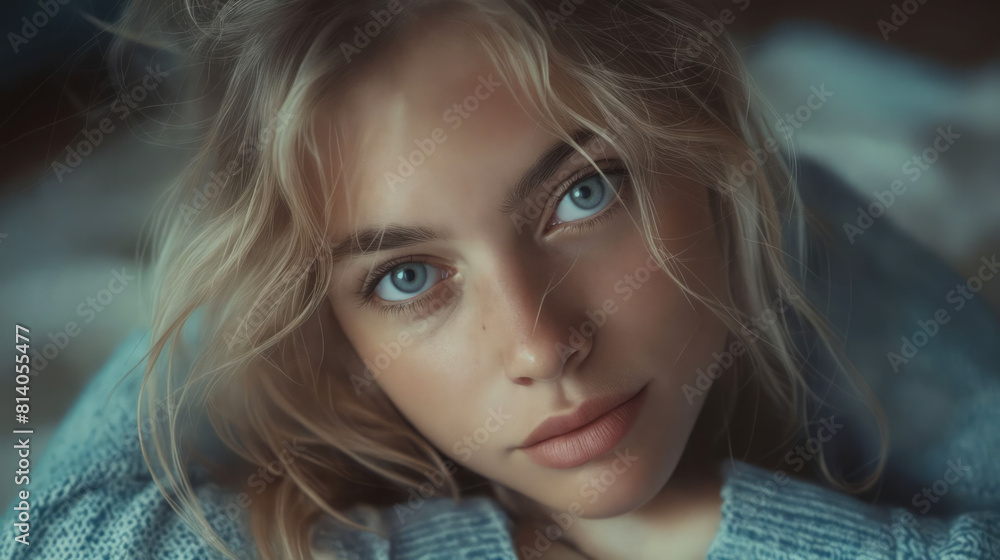 A beautiful blonde woman with blue eyes. A beautiful blonde woman with blue eyes.