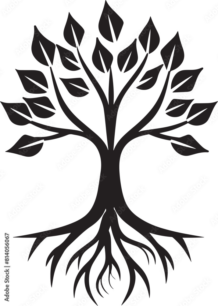 Obraz premium Tree and roots design on white background
