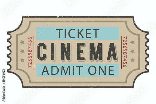 Ticket cinema party film vintage