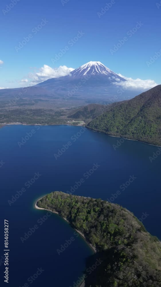Aerial Shot of Mt. Fuji Lake Saiko from Mt. Setougatake Yamanashi Aerial Shot of Mt. Fuji Lake Saiko from Mt. Setougatake Yamanashi