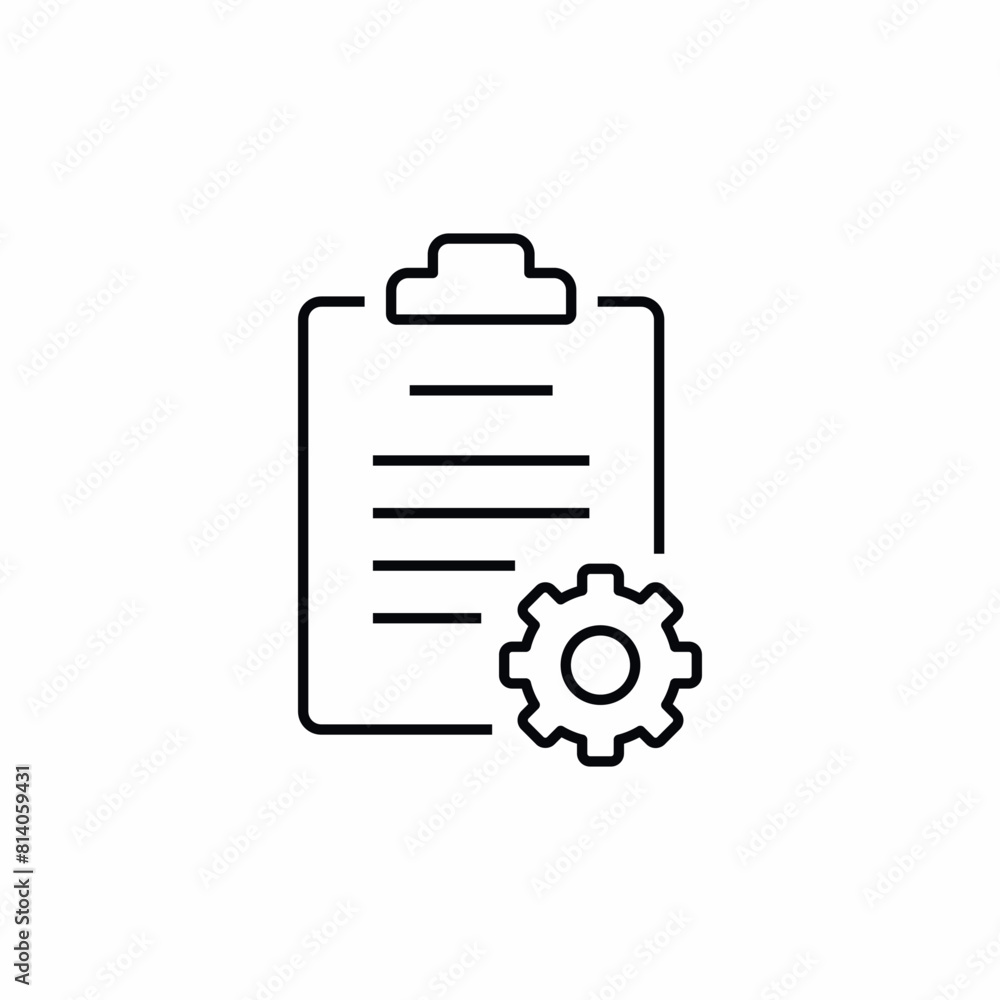 clipboard document settings cog icon clipboard document settings cog icon