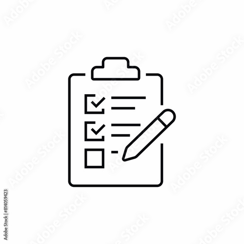 clipboard check mark questionnaire icon