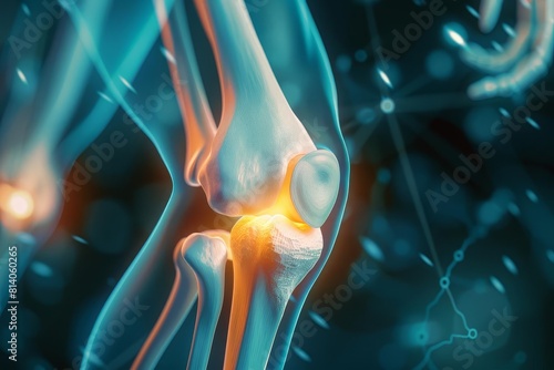 human knee joint anatomy illustration osteoarthritis and rheumatoid arthritis concept