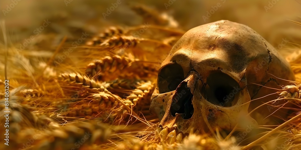Impact of Global Warming: Famine in a Wheat Field. Concept Global Warming, Climate Change, Agriculture, Famine, Wheat Field Impact of Global Warming: Famine in a Wheat Field. Concept Global Warming, Climate Change, Agriculture, Famine, Wheat Field