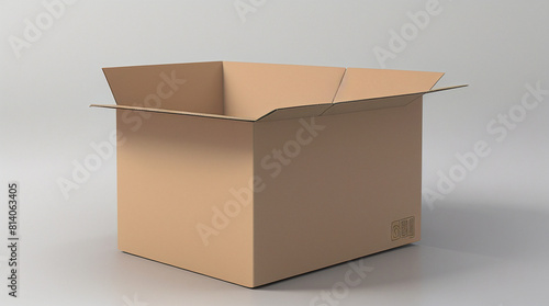 open cardboard box, mockup