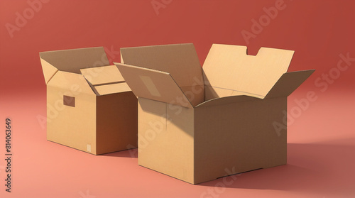 open cardboard box, mockup