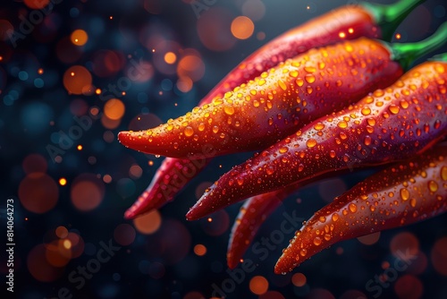 Spicy and Mild: Conceptual Futuristic Background Depicting Culinary Contrasts