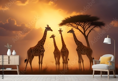 World Giraffe Day  21 june  Giraffe in its inhabitant place sun light realistic glow add more Fantasy close up face asthetic