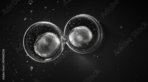 Microscopic view of a fertilized egg undergoing cell division, symbolizing the beginning of life