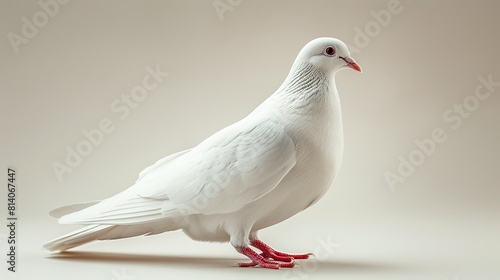 White pigeon on a white background.