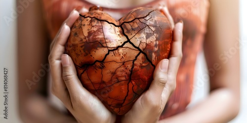 TakoTsubo also known as broken heart syndrome is a heart condition. Concept Heart health, TakoTsubo, Broken Heart Syndrome, Cardiology, Stress-induced Heart Condition photo