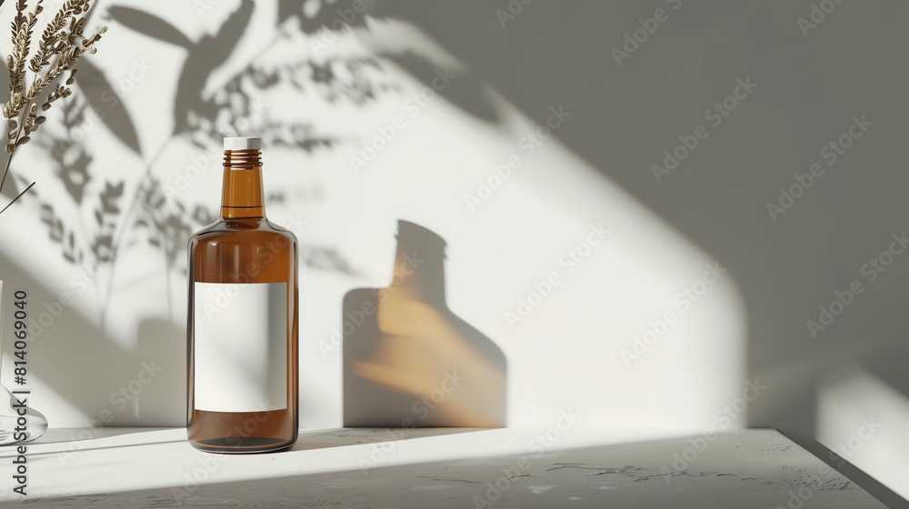 Elegant realistic bottle picture for sophisticated mockup requirements
