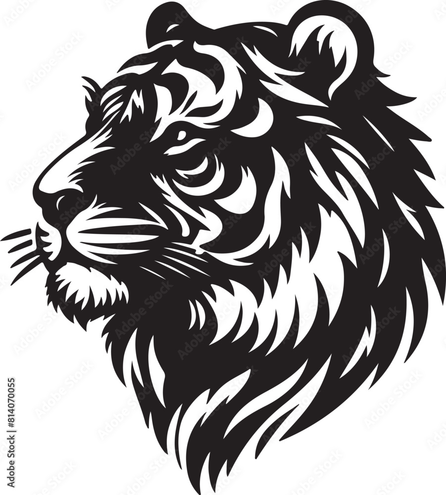 tiger head Silhouette vector illustration design tiger head Silhouette vector illustration design