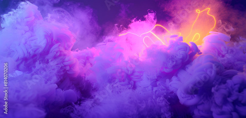 Electric violet and lemon neon smoke, perfect for creating a dynamic event presence.