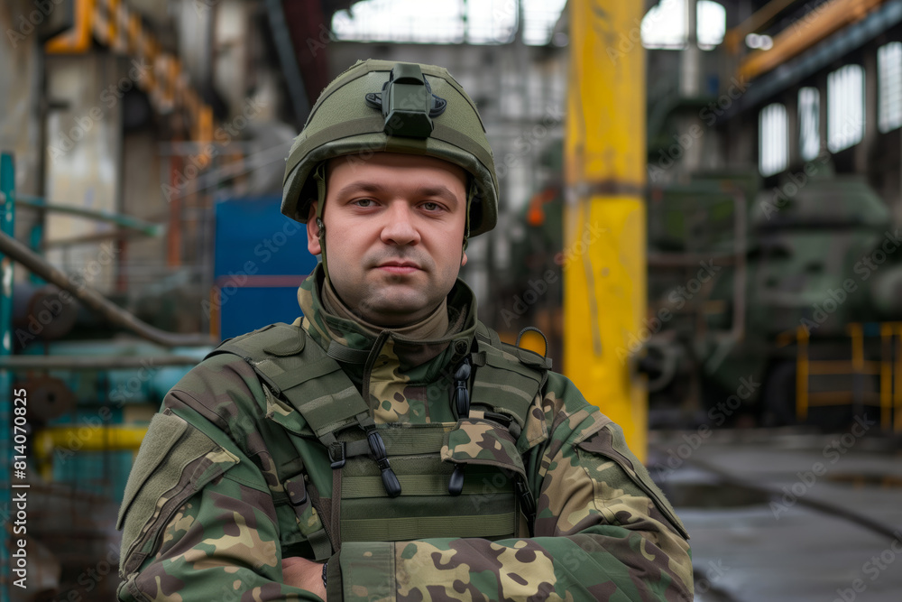Confident military personnel at the facility Confident military personnel at the facility