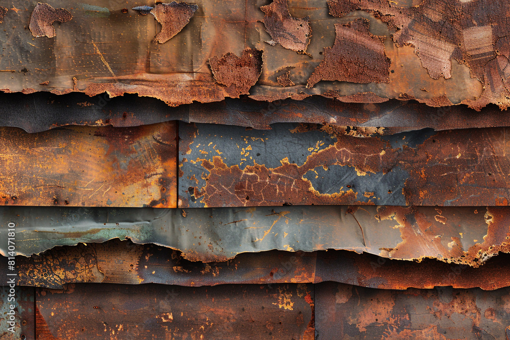 Distressed grunge texture with a blend of rust and peeled layers. Distressed grunge texture with a blend of rust and peeled layers.