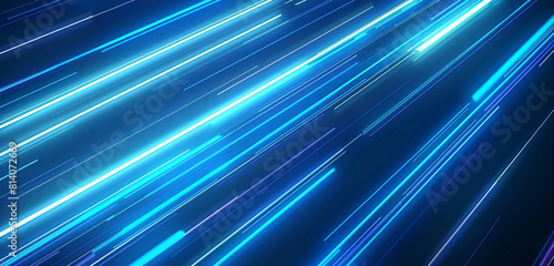 Attention-grabbing neon blue dash line design for promotional use.