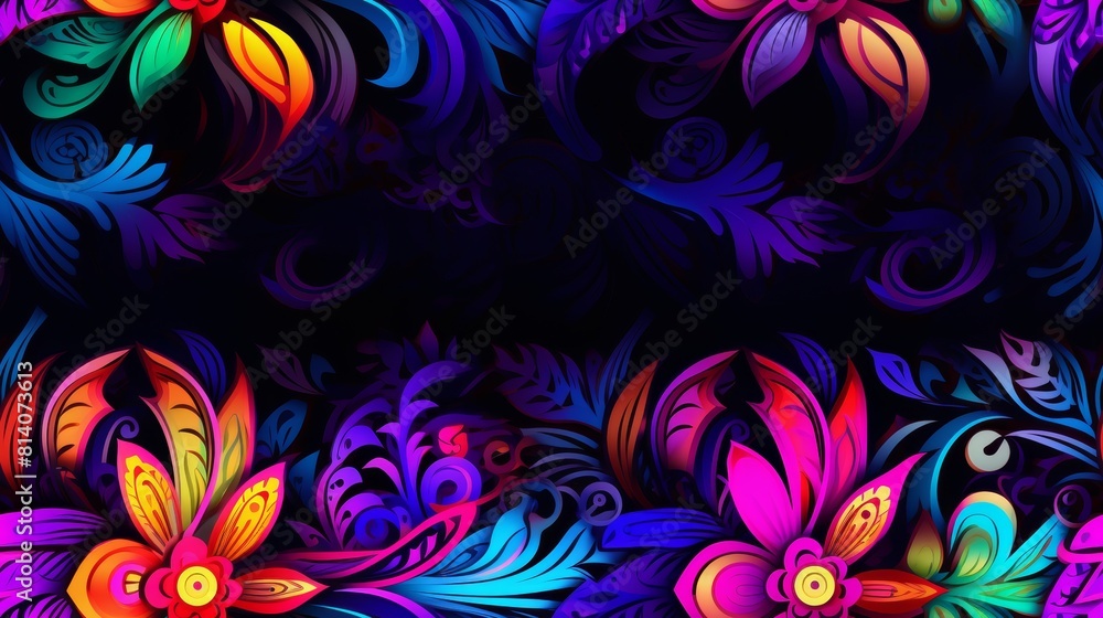 Vibrant Floral Pattern Background with Boho Chic Design Generative AI Vibrant Floral Pattern Background with Boho Chic Design Generative AI