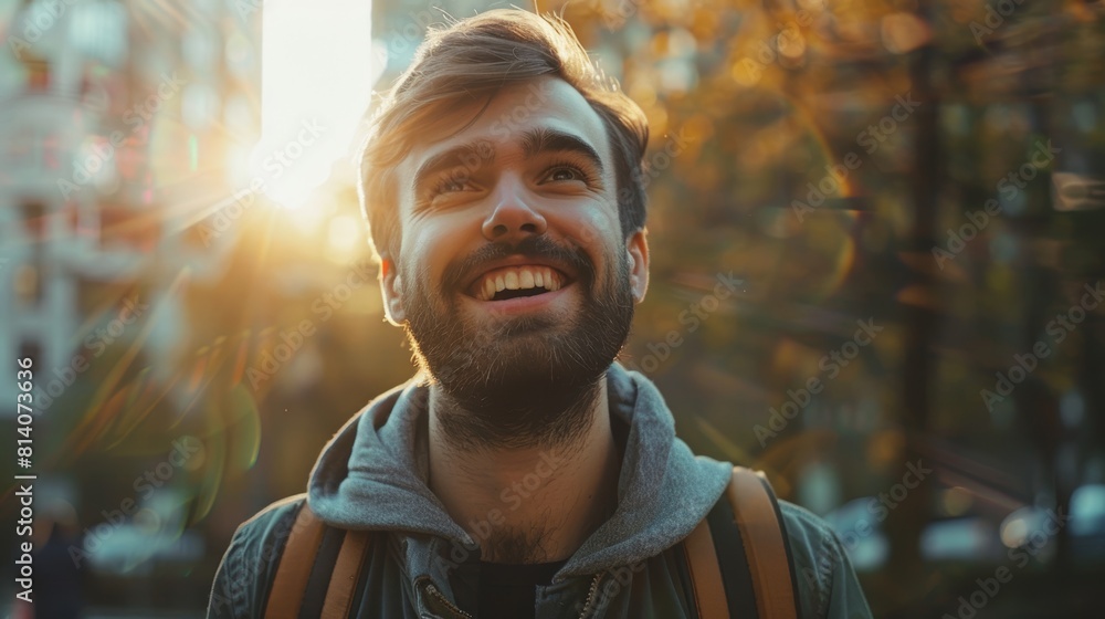 American Man Facing Challenges with a Bright Smile Generative AI American Man Facing Challenges with a Bright Smile Generative AI