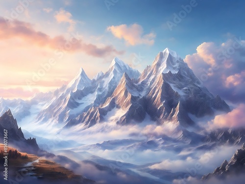a beautiful mountainous background with ice © TheDigitalassets34