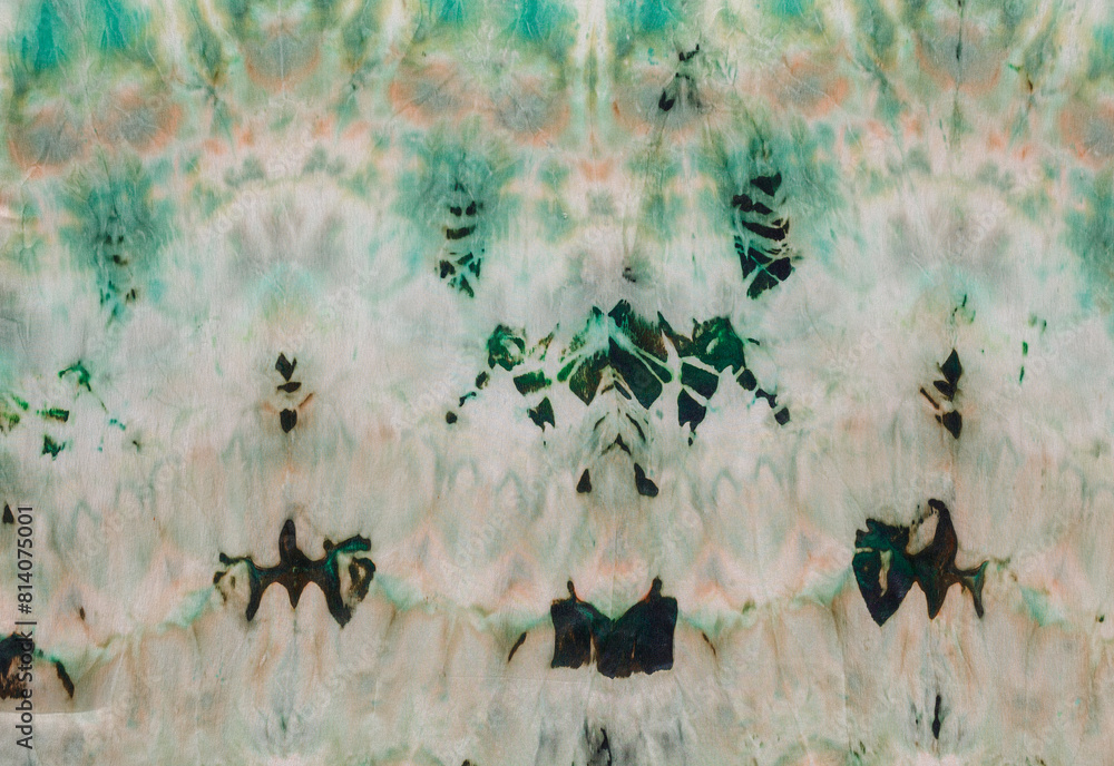 Naklejka premium abstract pattern on silk fabric texture in green tones