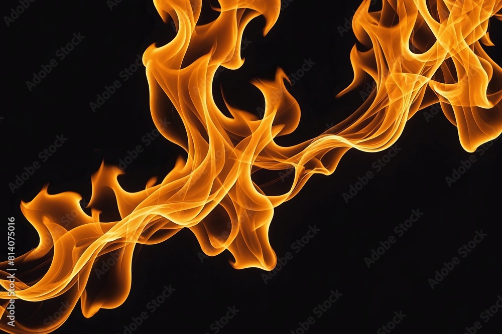 Fire flames on black background Fire flames on black background