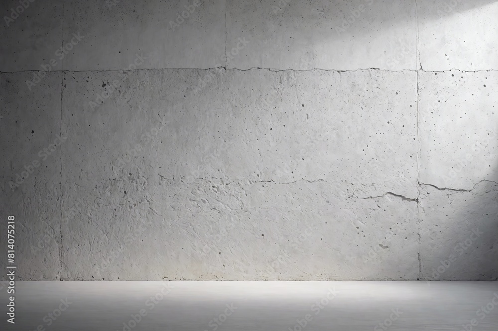 Naklejka premium White Raw Concrete Wall Texture Background with Spotlight.