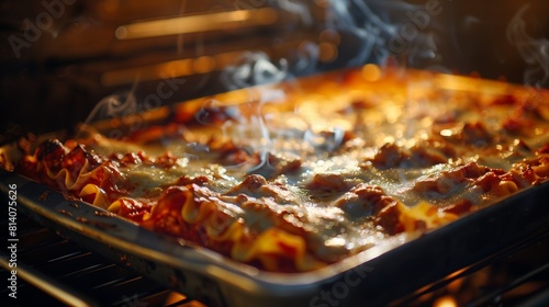 Capturing the allure of bubbling cheese on lasagna for a cinematic food photo.