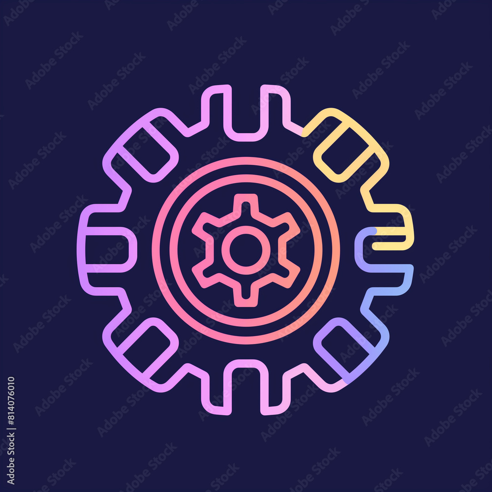 Gear Operation with a Mechanism: Linear Icon on Mechanical Movement Gear Operation with a Mechanism: Linear Icon on Mechanical Movement
