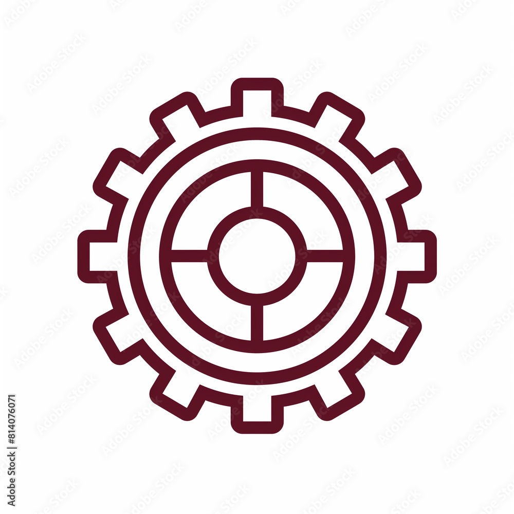 Gear Adjustments with a Cogwheel: Linear Icon on Mechanical Tuning Gear Adjustments with a Cogwheel: Linear Icon on Mechanical Tuning