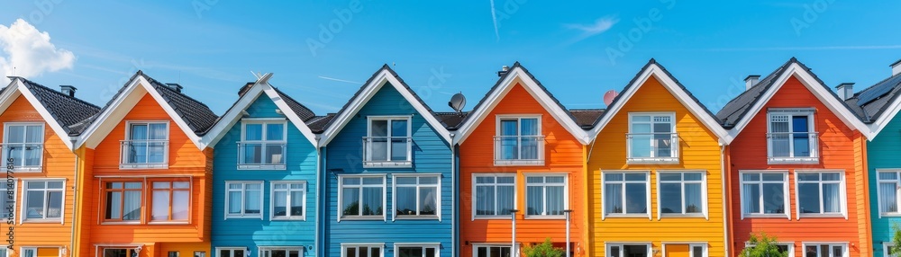 Newly constructed houses on a recently developed residential area Newly constructed houses on a recently developed residential area