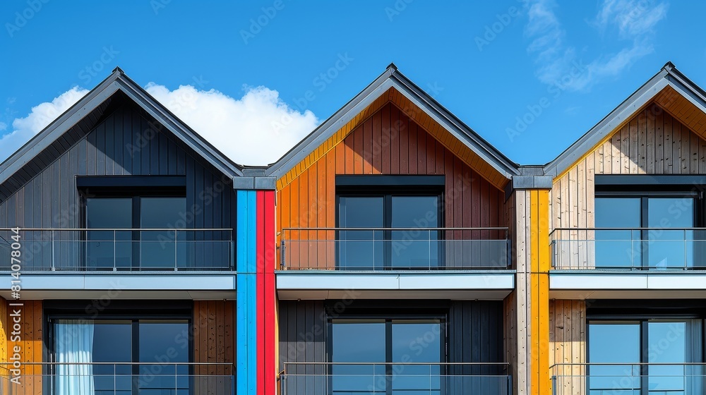Newly constructed houses on a recently developed residential area Newly constructed houses on a recently developed residential area