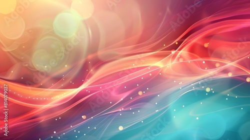 Vibrant Abstract Flowing Waves Background with Colorful Light Effects