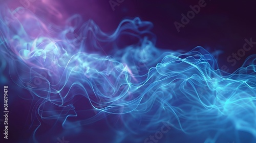 Ethereal Blue Smoke Waves on Dark Background