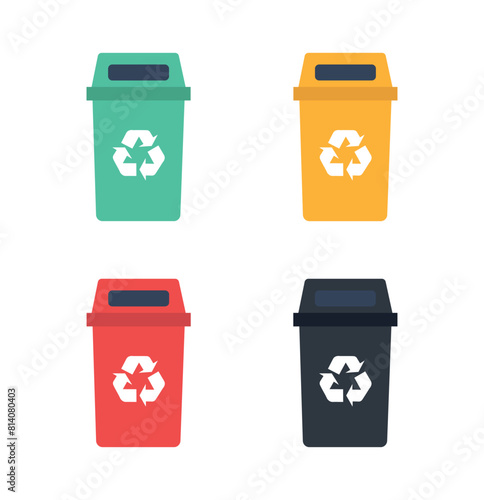 Set of waste containers symbol
